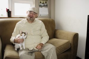 Bobby from Perkins with one of his cats