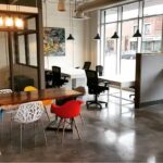 The Commons - co-working space 2018 - desks and colourful chairs
