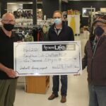 Representatives from Neighbourlink receive large cheque from New Life Thrift Store, Chatham for future Indwell affordable housing