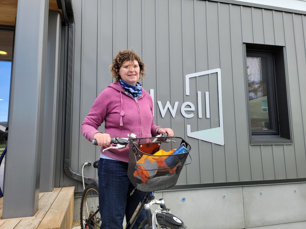 Yvonne, from Indwell’s Blossom Park Townhomes in Woodstock, has enjoyed cycling since she was a child and uses her bike for errands as well as pleasure