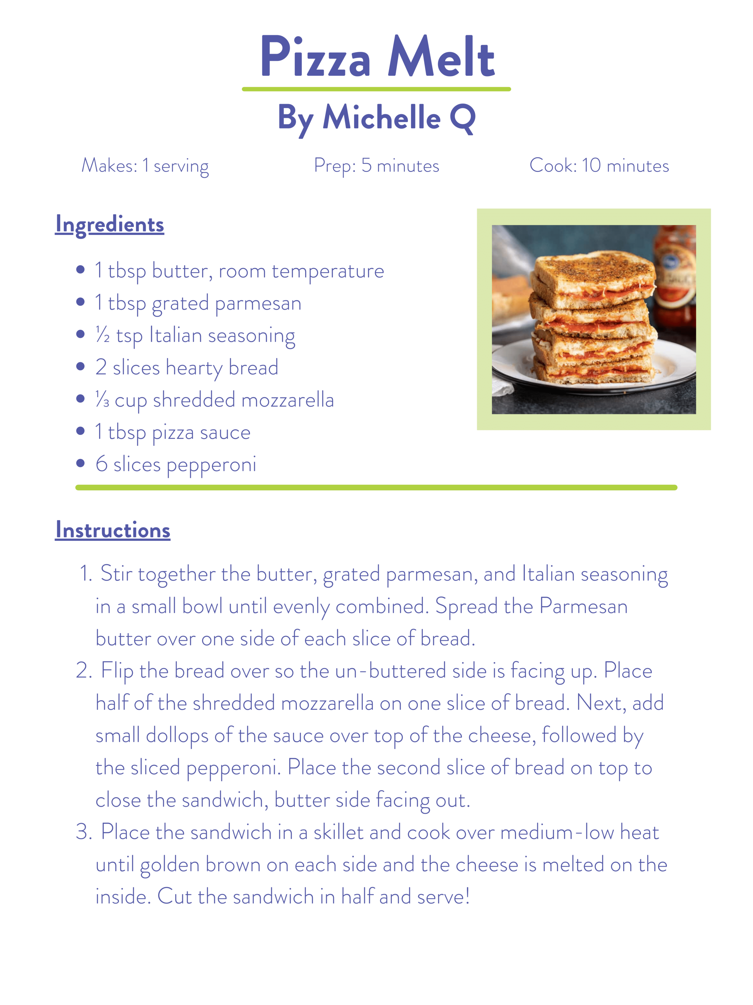 1 – Sample Recipe 1 - Sample Recipe