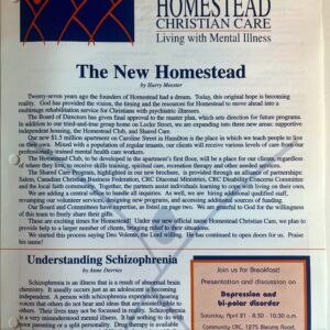 Excerpt from Homestead Christian Care newsletter, Spring 2001