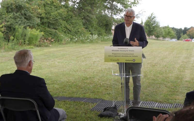 0809 WD Affordable8.WD MP Adam Vaughan making an announcement in Woodstock, ON