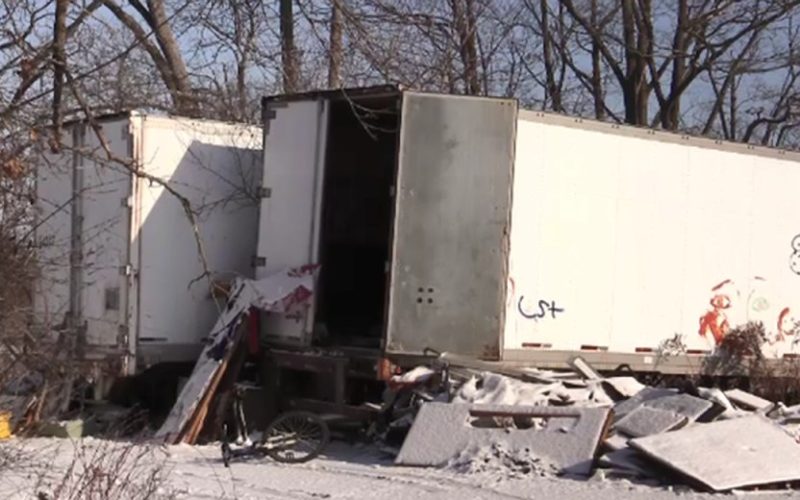 St Thomas – homelessness St Thomas - homelessness - an abandoned tractor trailer